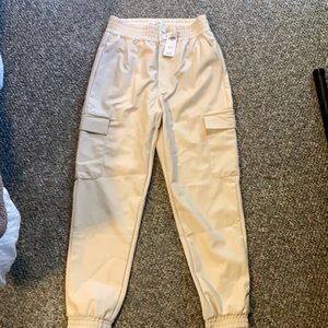 Abercrombie & Fitch Vegan Leather Cargo Joggers